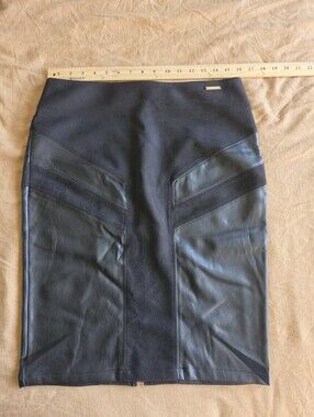 Women's Suede And Pleather Skirt